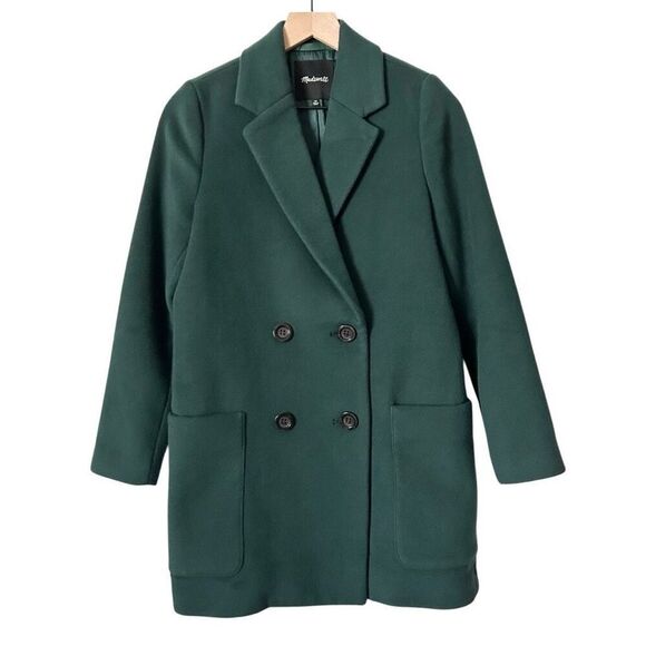Madewell Jackets & Blazers - Madewell Hollis Double-Breasted Coat Smoky Spruce Size XS wool blend warm cozy